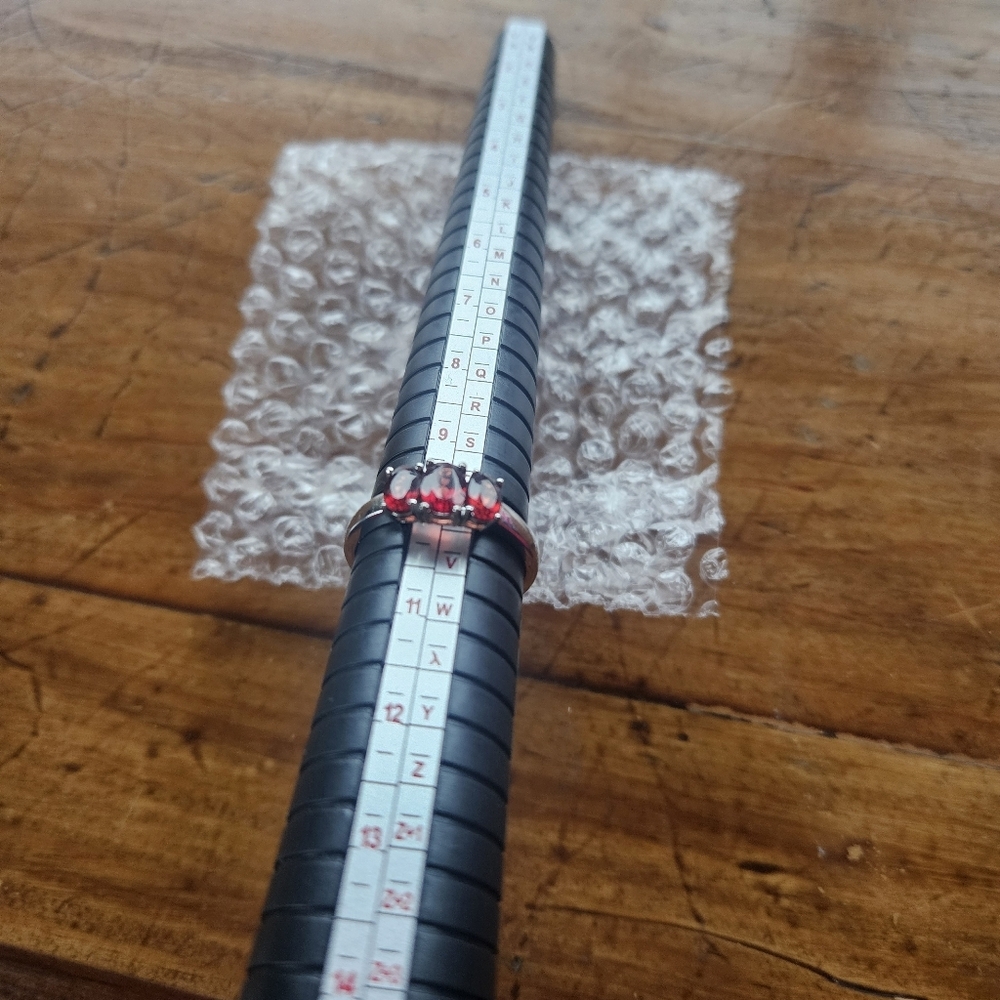 Silver Ruby Gemstone Ring Size 10 - image 5